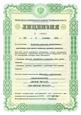 Лицензия Мурманск ЛомовЪ 2
